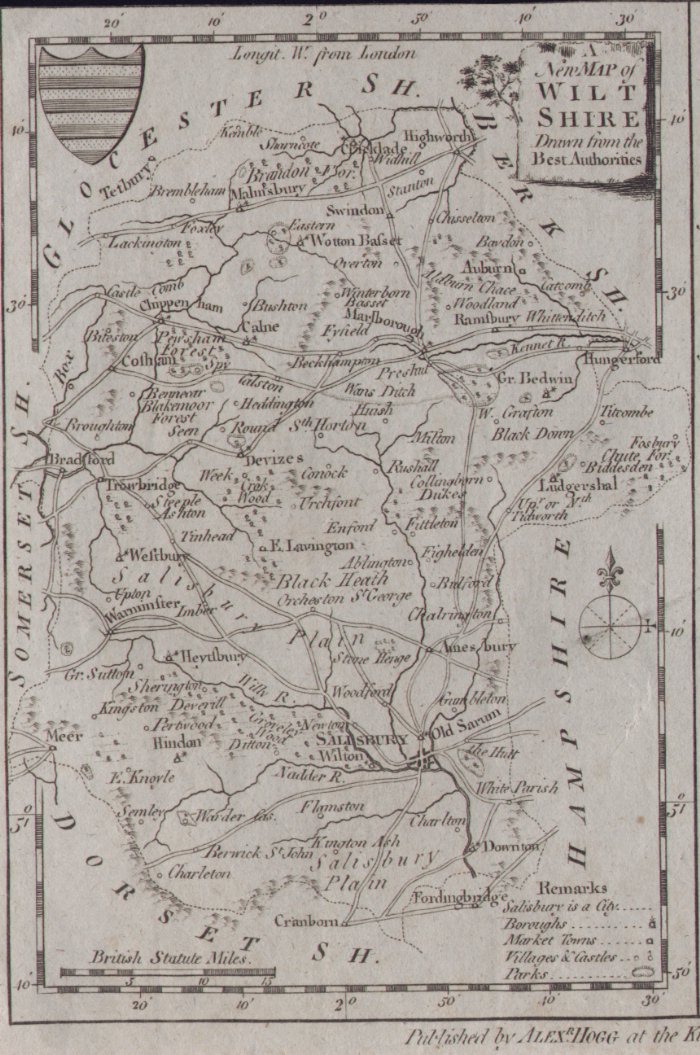Map of Wiltshire - Conder